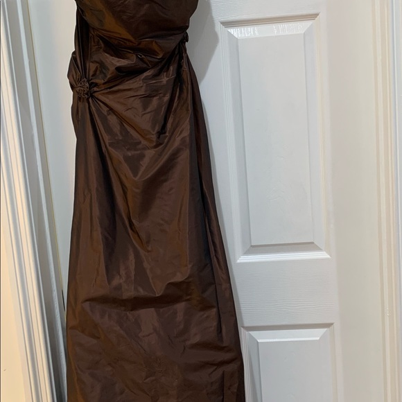 Vintage Pamela Dennis Couture Brown Strapless Gown - Picture 6 of 9